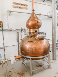 Kupferkessel in der Mallorca Distillery